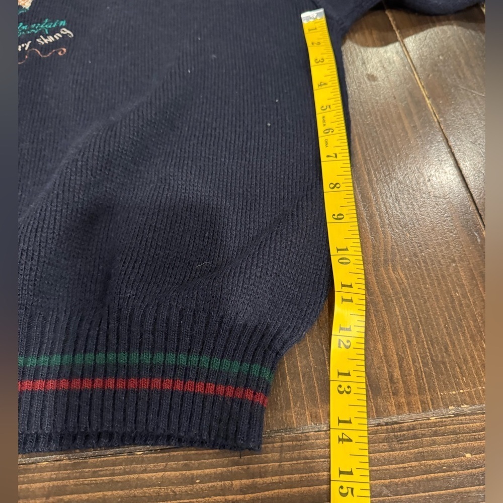 Vintage Oshkosh Ski Sweater Womens Large Blue Mock Neck Boulder Mountain Winter - Picture 6 of 6